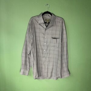 Ermenegildo Zegna Grey Plaid Long Sleeve Button Down Shirt XL